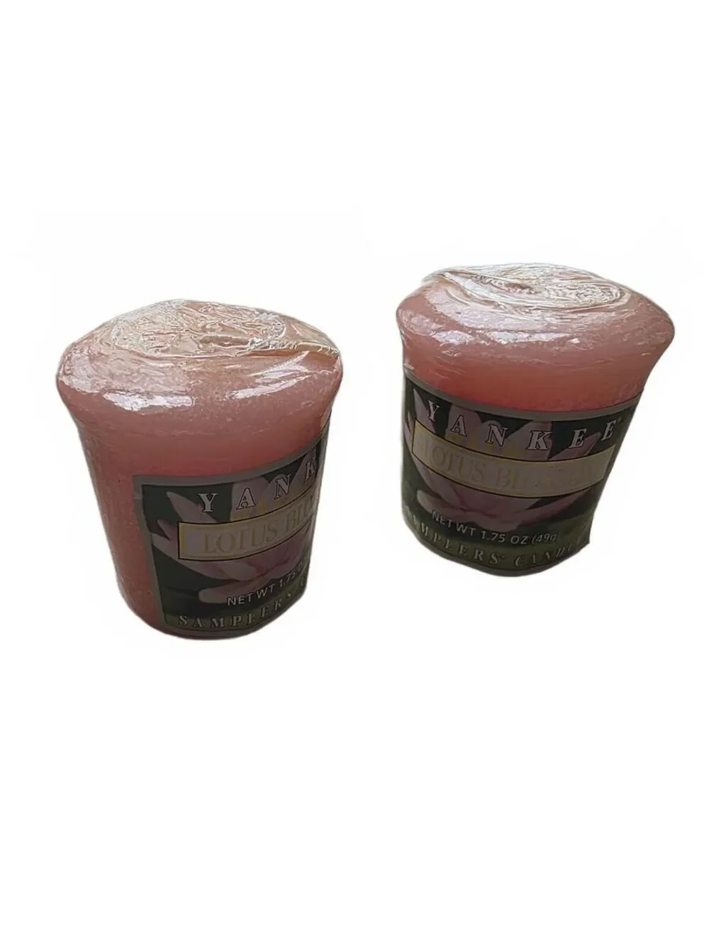 Vintage Indiana Glass Heart Votive Holders Set with Yankee Candle Lotus Blossom